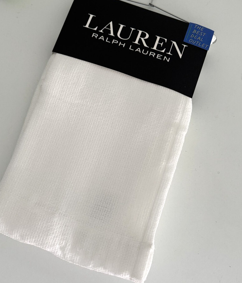 New Ralph Lauren Window Curtains 2 Panels Snow White 52 x 84 Back Tab Penny
