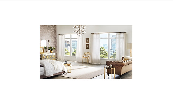 Sunbrella Lina Sheer Curtain 3-in-1 Single Curtain Panel, 50 X 84