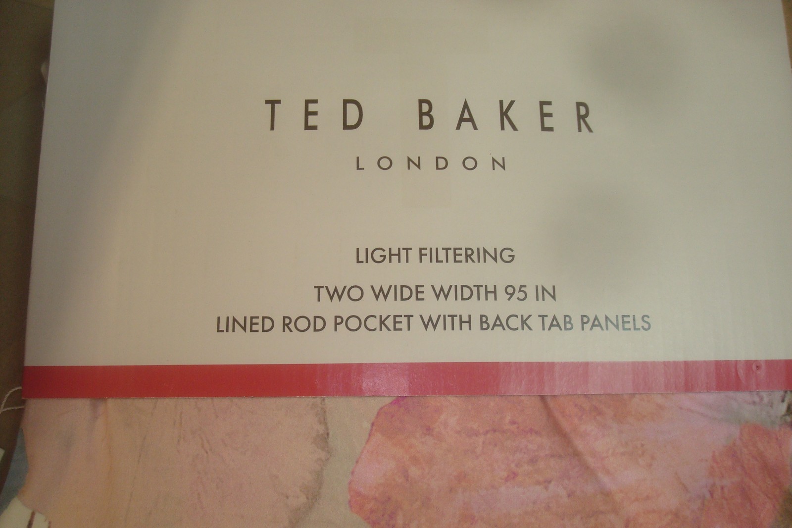 NWT Ted Baker 2 pc LINED Window Curtain Panels Mod Floral Cotton 50 x 95″ lg