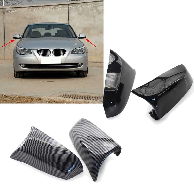 2pcs Auto Left Right Side Mirror Cover Caps for E60 E63 F06 F07 F12 5 6 7 Series