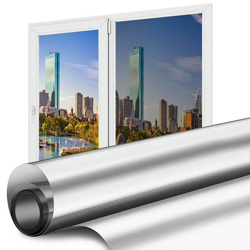 One Way Mirror Tint Window Film Privacy Protect UV Reflective Sun Block For Home