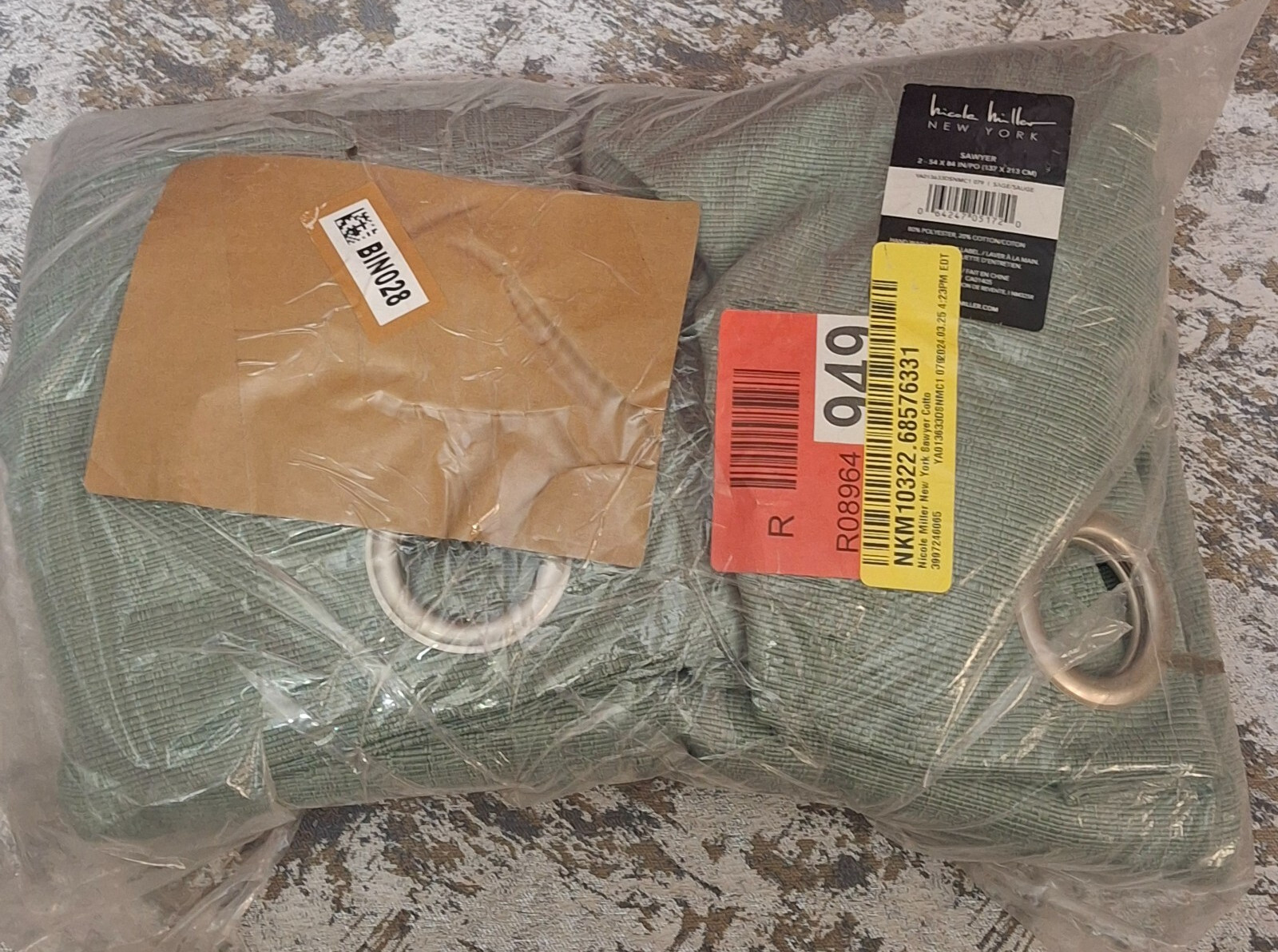 Nicole Miller Sawyer Curtain Panels 2-Piece Set 54″ x 84″ Sage Grommet Top