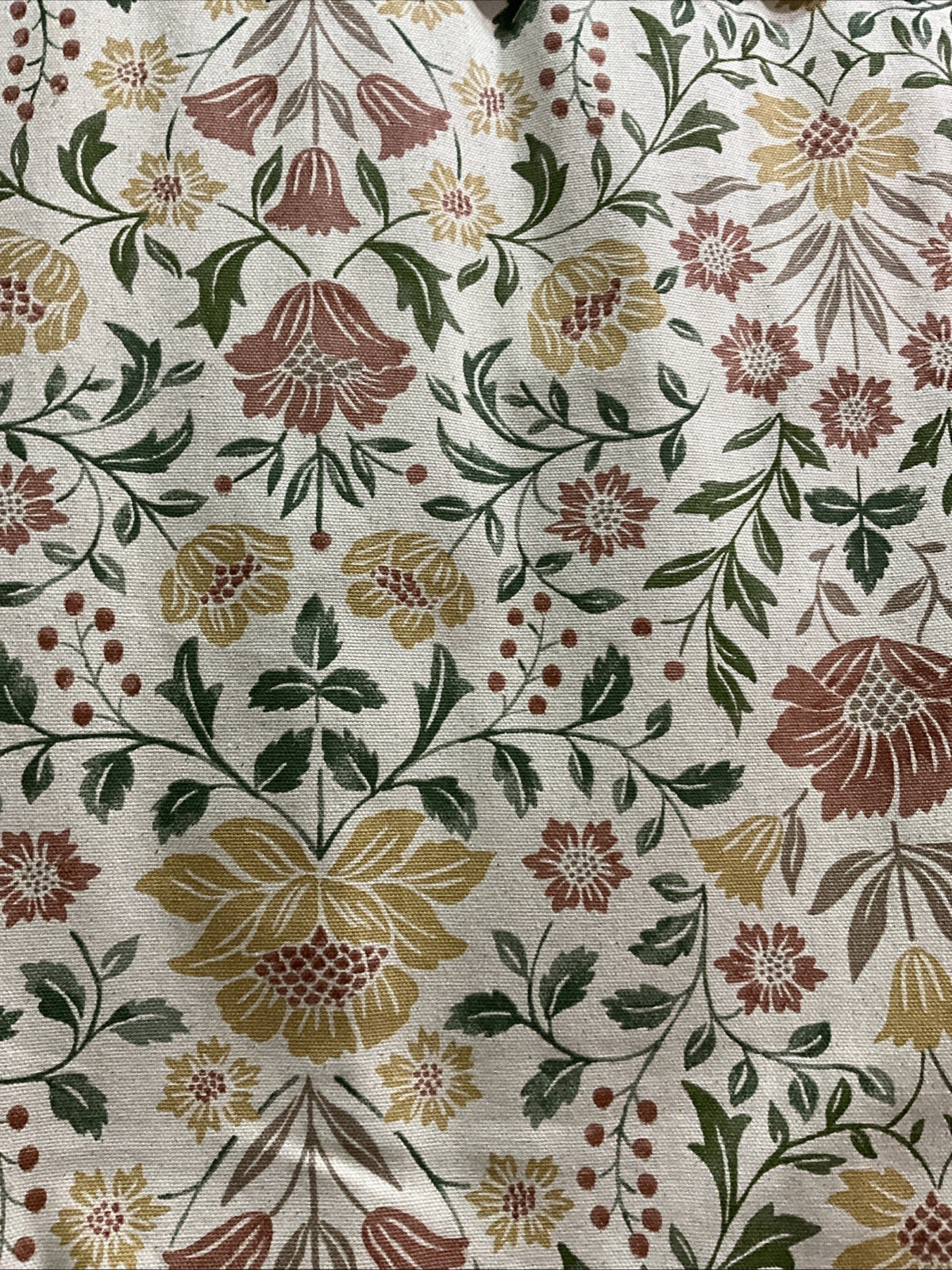 Nicole Miller Floral Jacobean Cotton Two Back Tab Window Panels – New – 50 x 96”