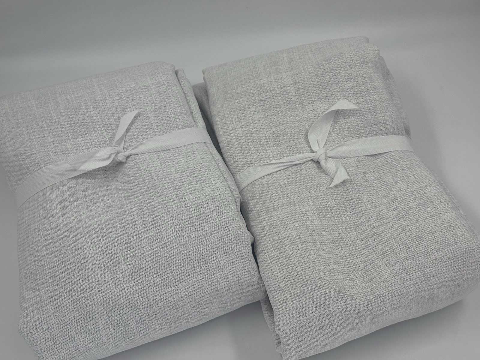 New Set/2 West Elm Kids Crossweave Blackout Drape Curtains 48”x108” Stone White