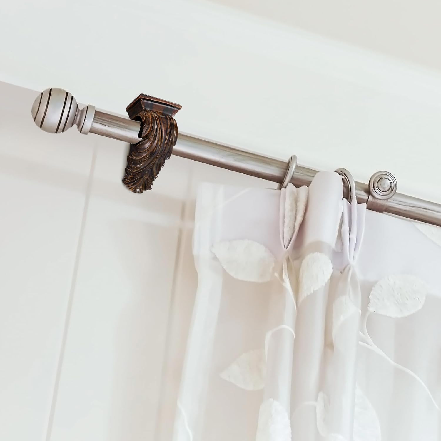 Elegant Resin Curtain Rod Bracket Sconce Corbel for Window Decor – 2 Pcs