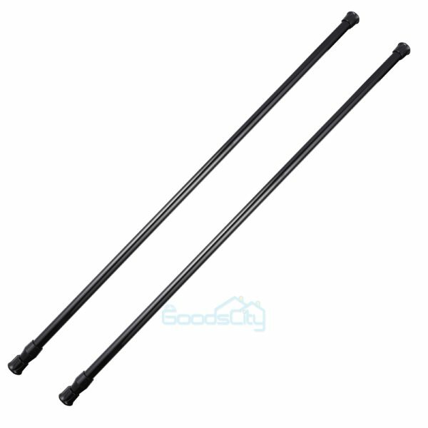 2/4X Adjustable Spring Tension Curtain Rod 23-44in for Window, Kitchen, Bathroom