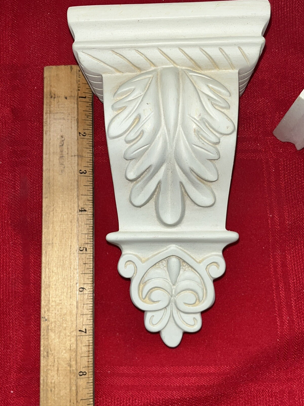 ORNATE SHABBY CHIC IVORY PLASTER DRAPERY /WALL HANGING ROD HOLDERS WALL MOUNT