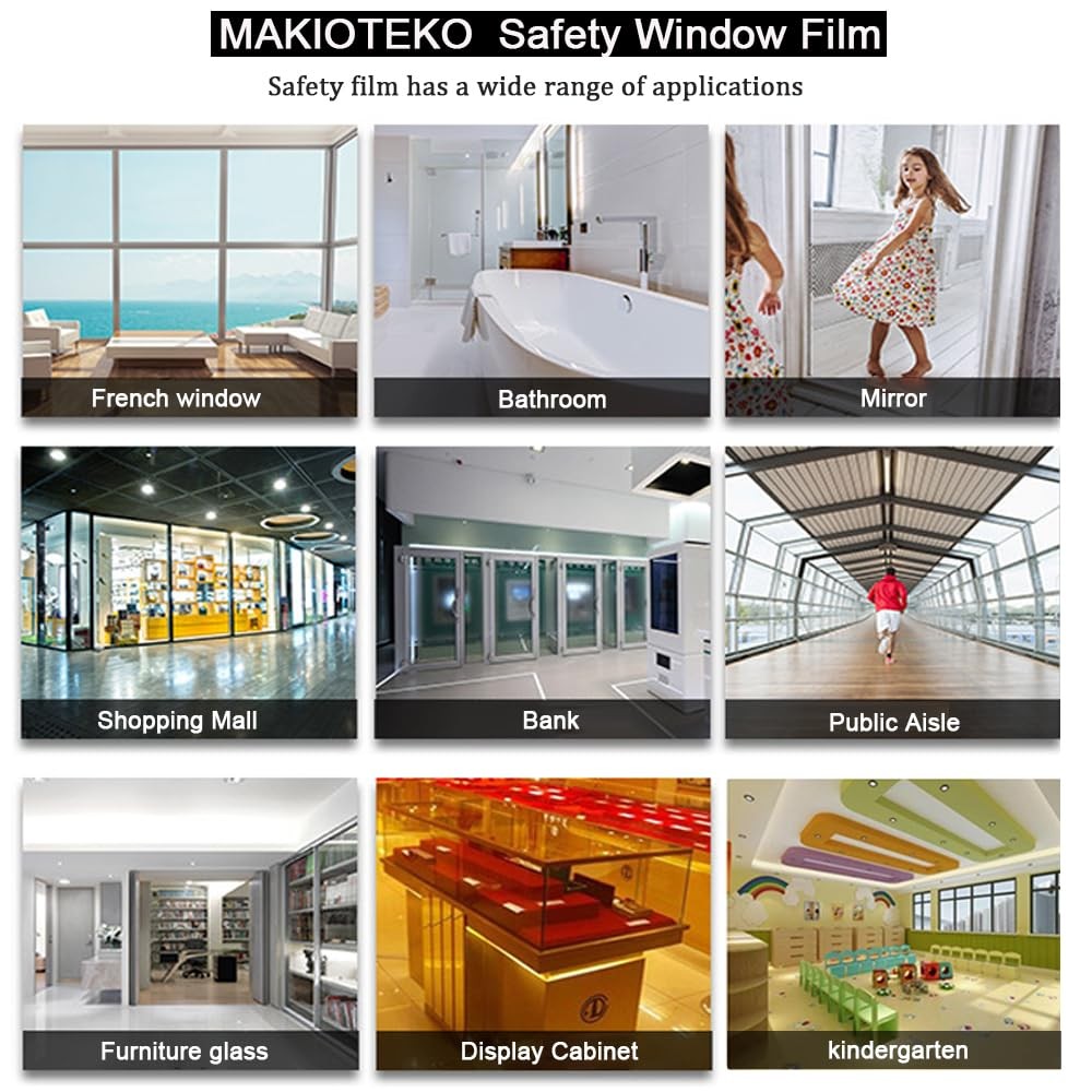 4mil 17.7in x6.5ft Clear Security Window Film 17.7inch x 6.5Feet,