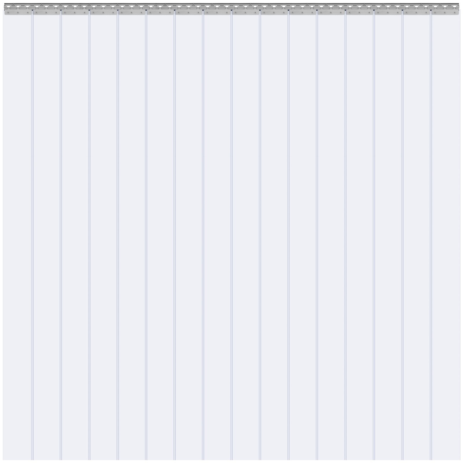 Strip Curtain 16PCS, 96″ Height, 96″ Width, 0.08″ Thickness, Clear Smooth Plasti