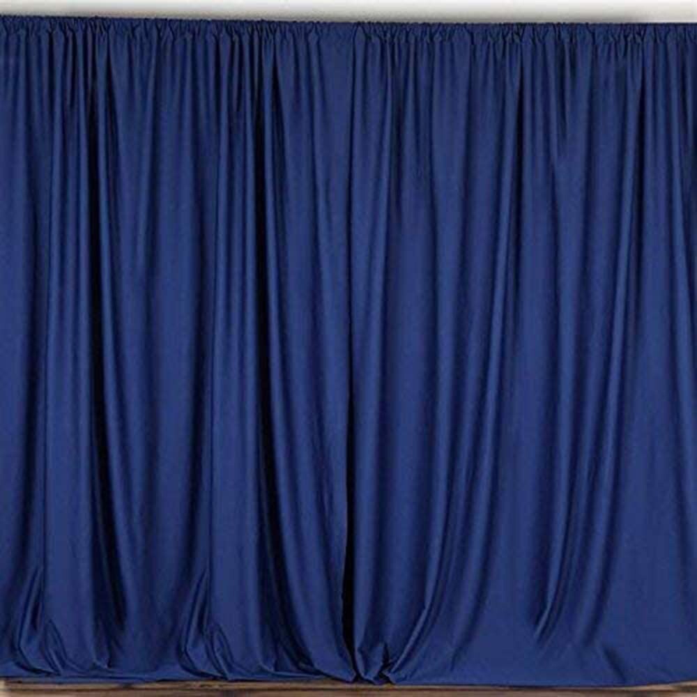 2 pcs 10 feet x 10 feet Polyester Backdrop Drape Curtains Panels – NAVY BLUE