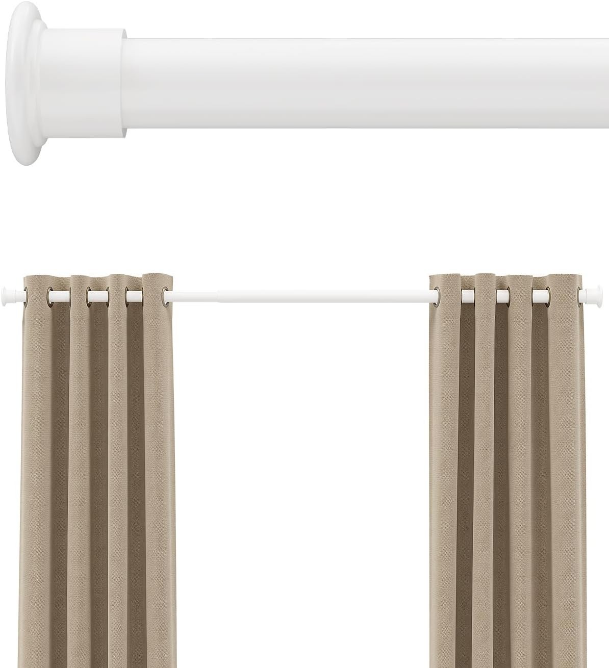 Tension Curtain Rod by ,42-123 Inches,Heavy Duty Tension Rods for Windows, No…