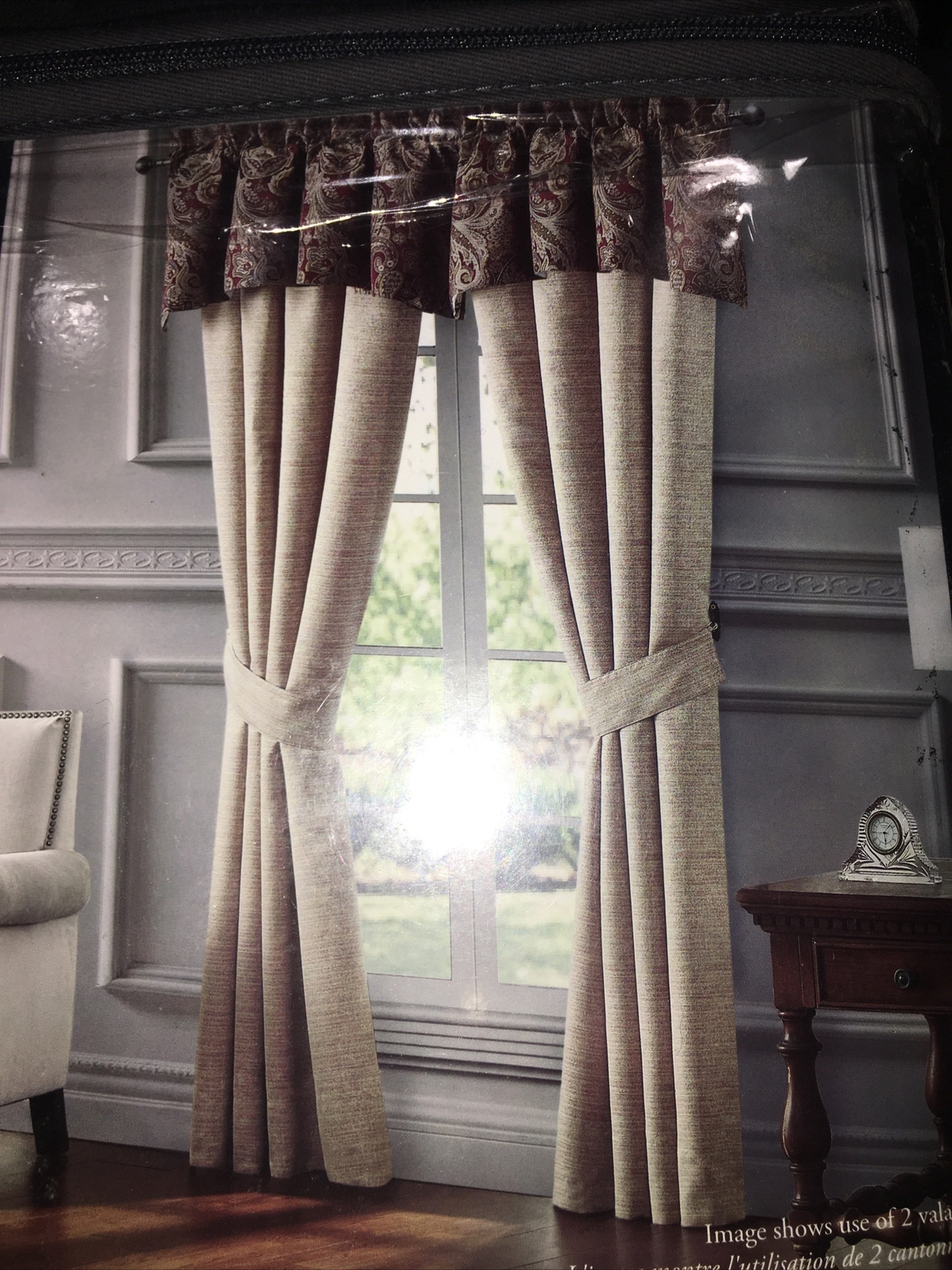 WATERFORD DANEHILL WINDOW DRESSING 5pc DRAPES VALANCE RED NIP BEAUTIFUL