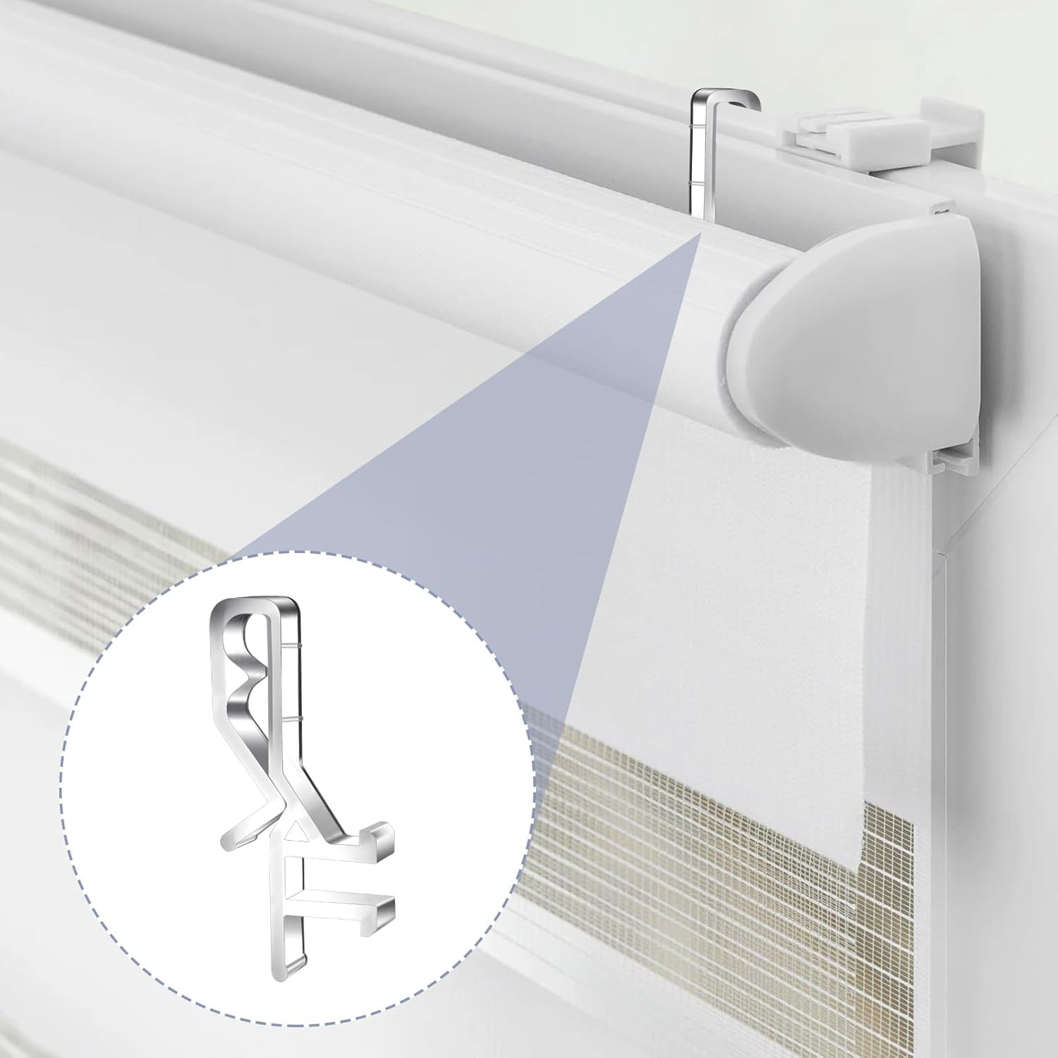 Ptwola 10Pcs Valance Clips 1-7/8 Inches Window Blinds Hide Clip Clear Plastic Hi