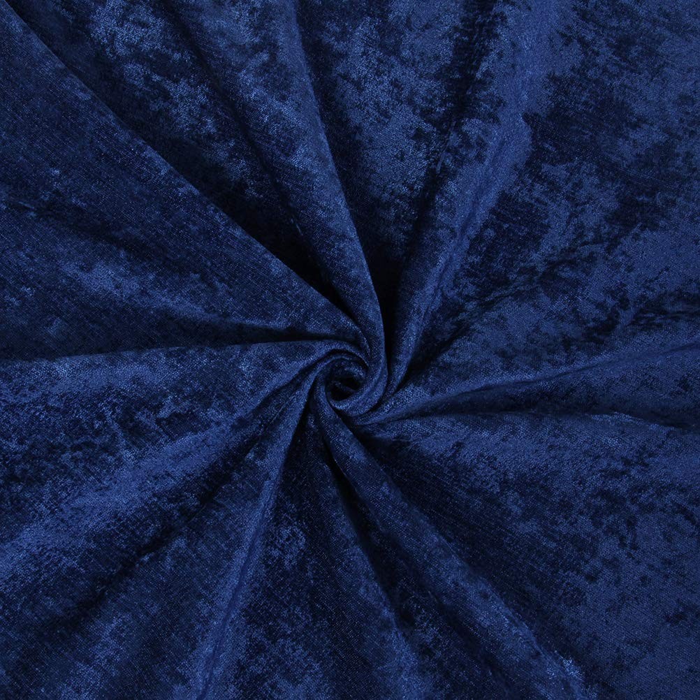Elkca Thick Royal Blue Chenille Window Curtains Valance For Living Room
