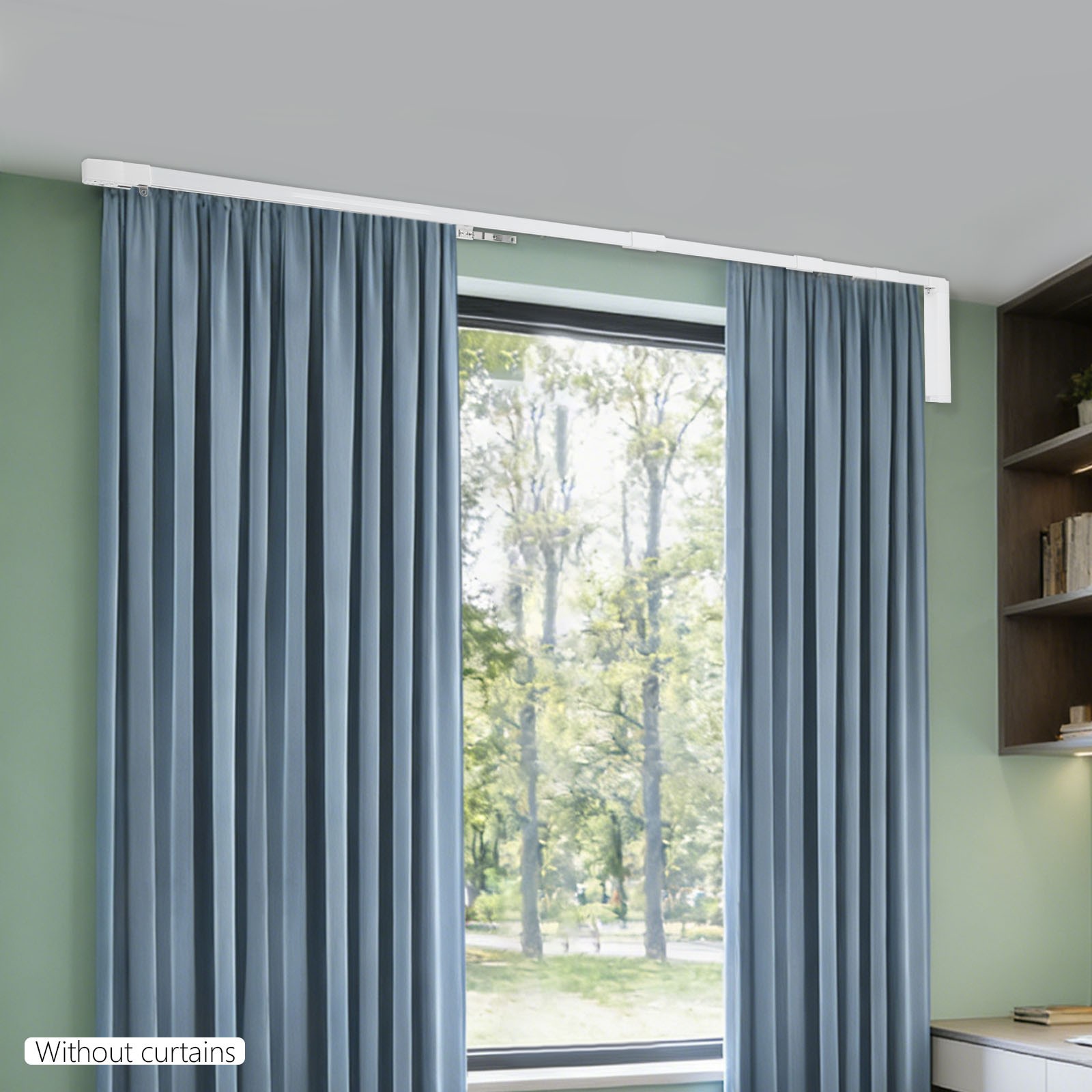 Electric Curtain Rail with Remote Control Aluminum Alloy Motorized Curtain Track
