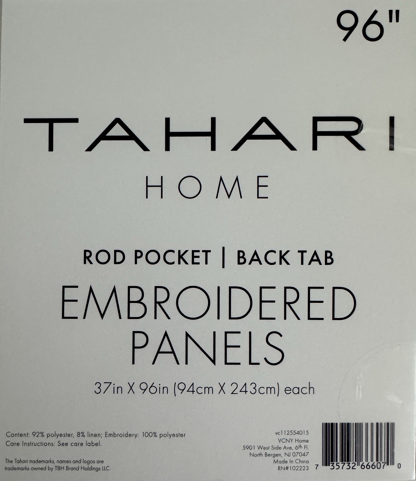 New TAHARI Window Curtains 2 Panels Beige 37 x 96 Linen Embroidered Back Tab