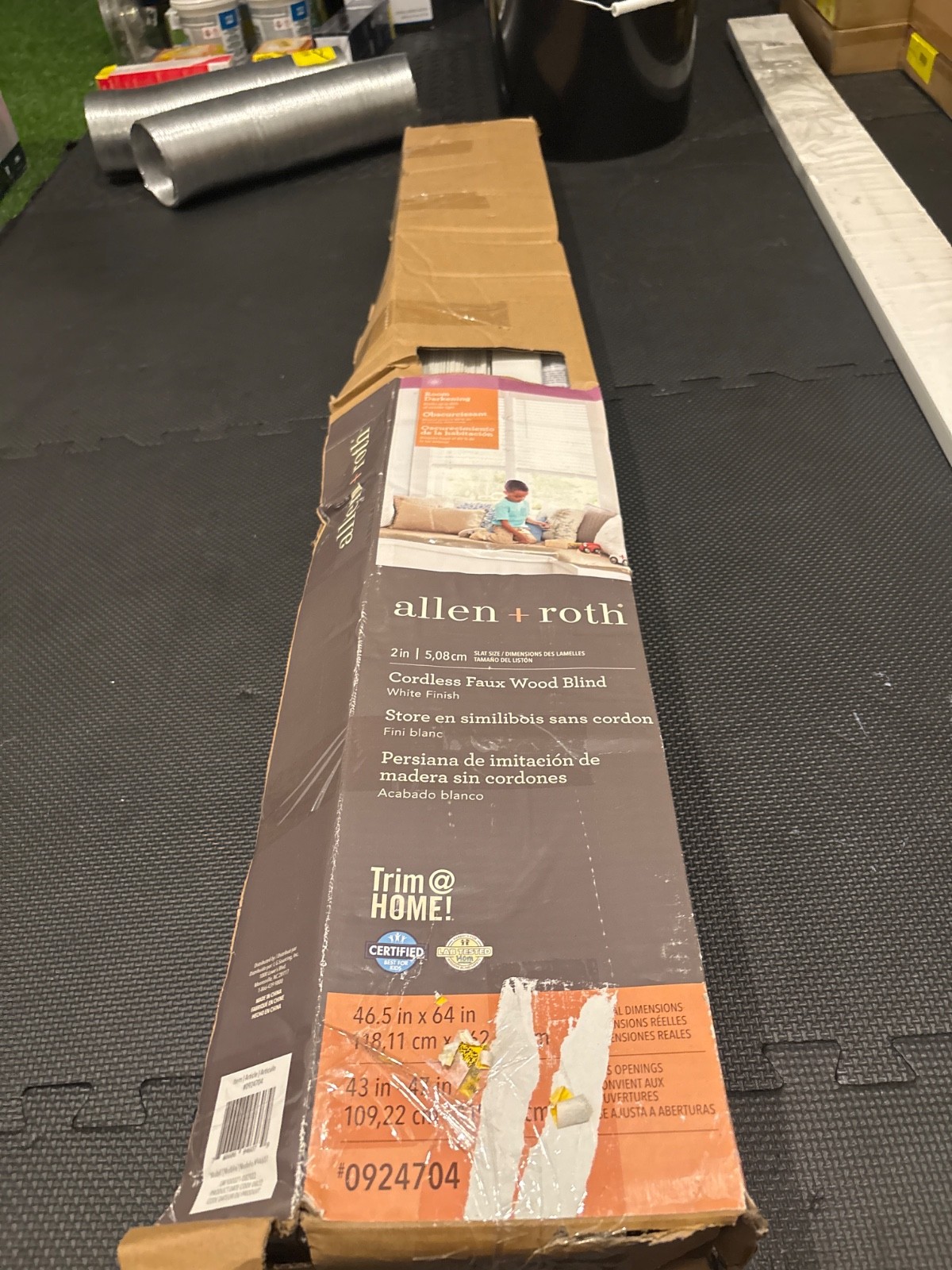 DEAL Allen & Roth 2″ Cordless White Faux Wood Blinds 52X64 0762322 FREE SHIPPING