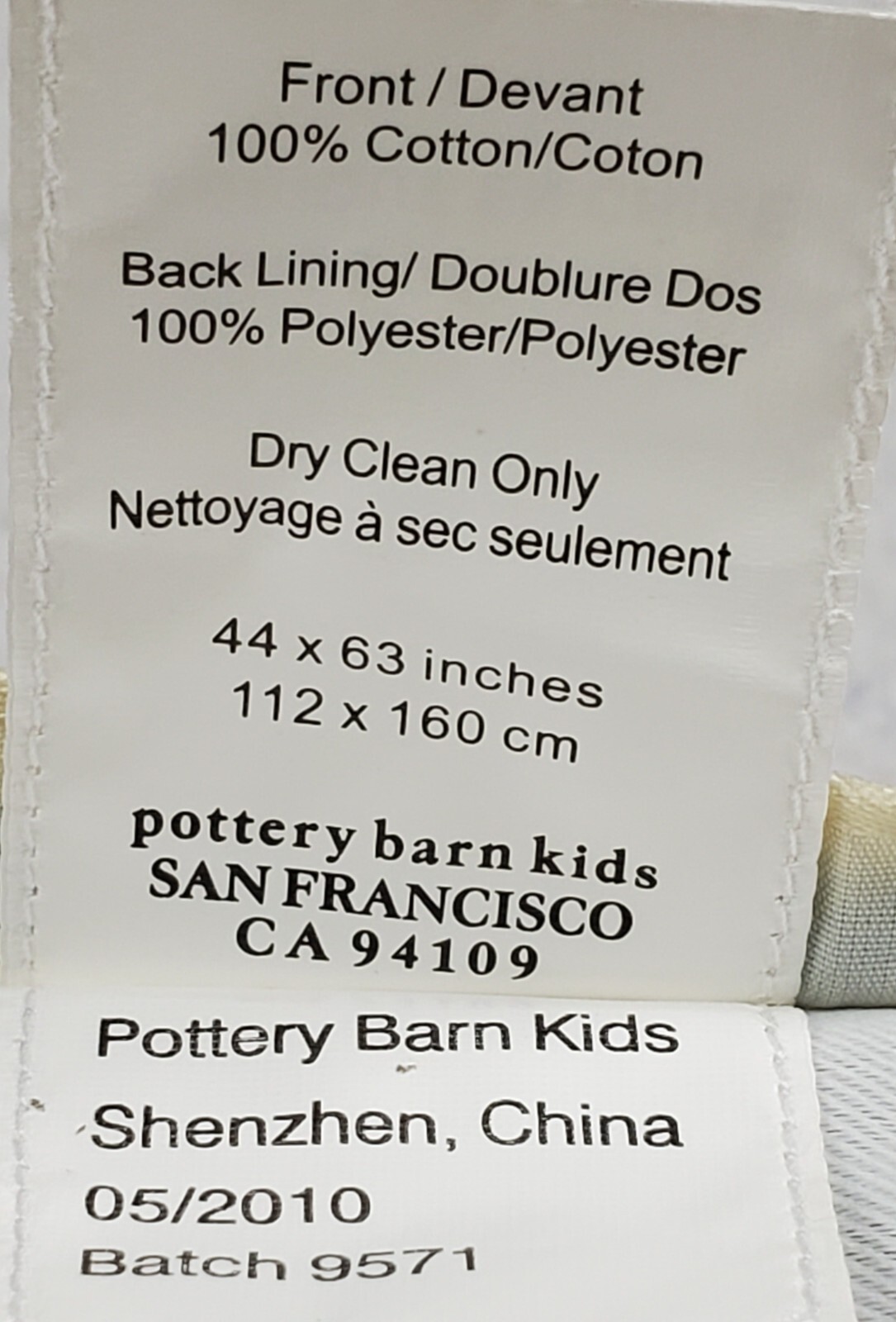 Pottery Barn Kids Pink White Gingham Plaid Checkered Curtain One Drape 44×63