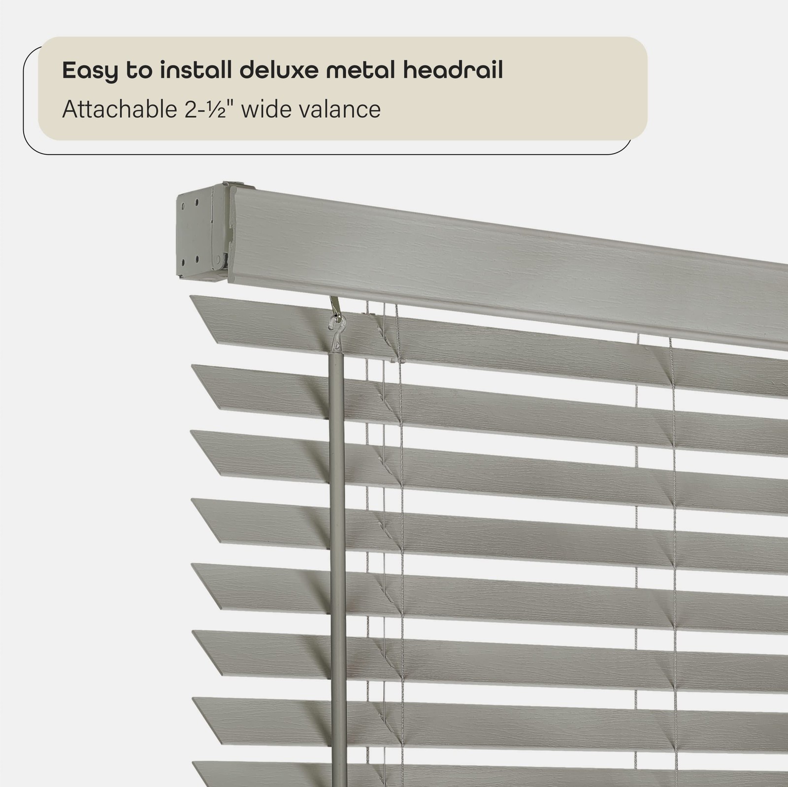 Cordless Room Darkening Plantation Blind – 35 Inch Width, 64 Inch Length, 2 Viny