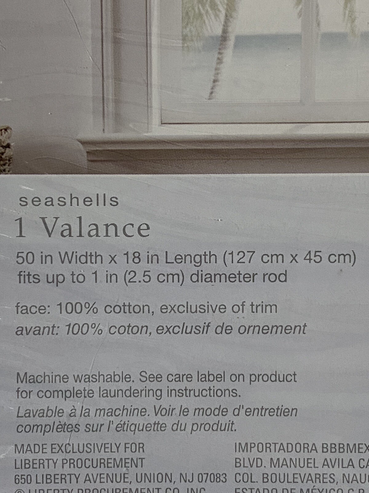 Coastal Life Seashells Window Valance coral 50″ x 18″ beach ocean new