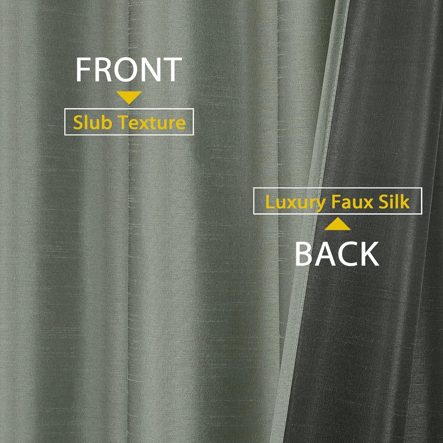 Uptown Sage Green Valance for Window, Faux Silk Room Darkening Slub Fabric Small