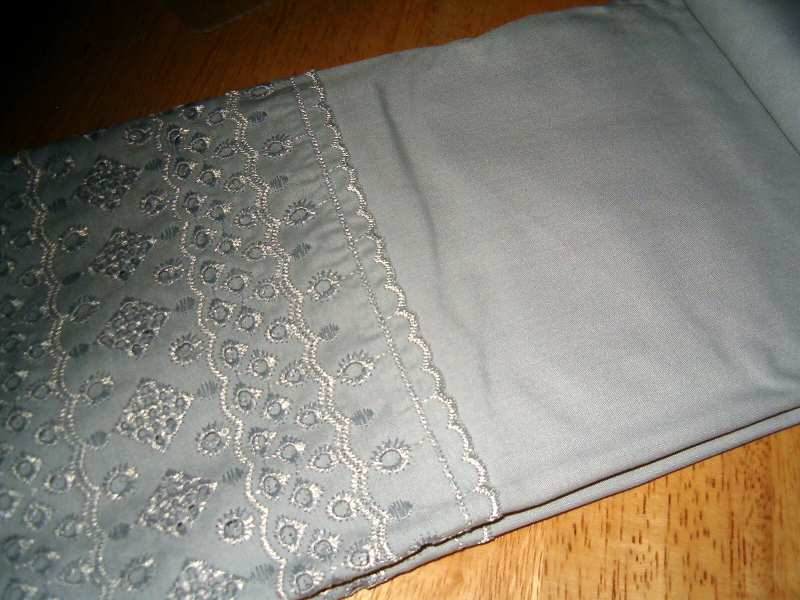 Better Home & Gardens EYELET EMBROIDERY Window Curtain Set Soft Silver Gray