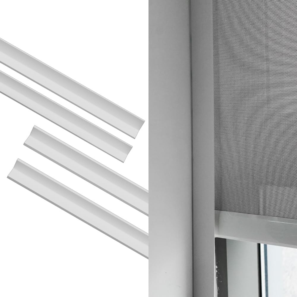 Light Blockers Blackout Side Tracks PVC Strips for Window Shades 4 Pcs White 58″