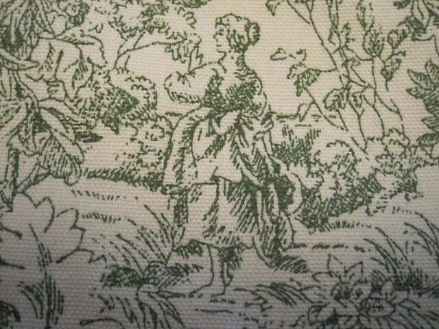 VICTORIAN SCENE TOILE DRAPES PAIR COTTON PLEAT TOP 80’W/55″L x 2 WAVERLY
