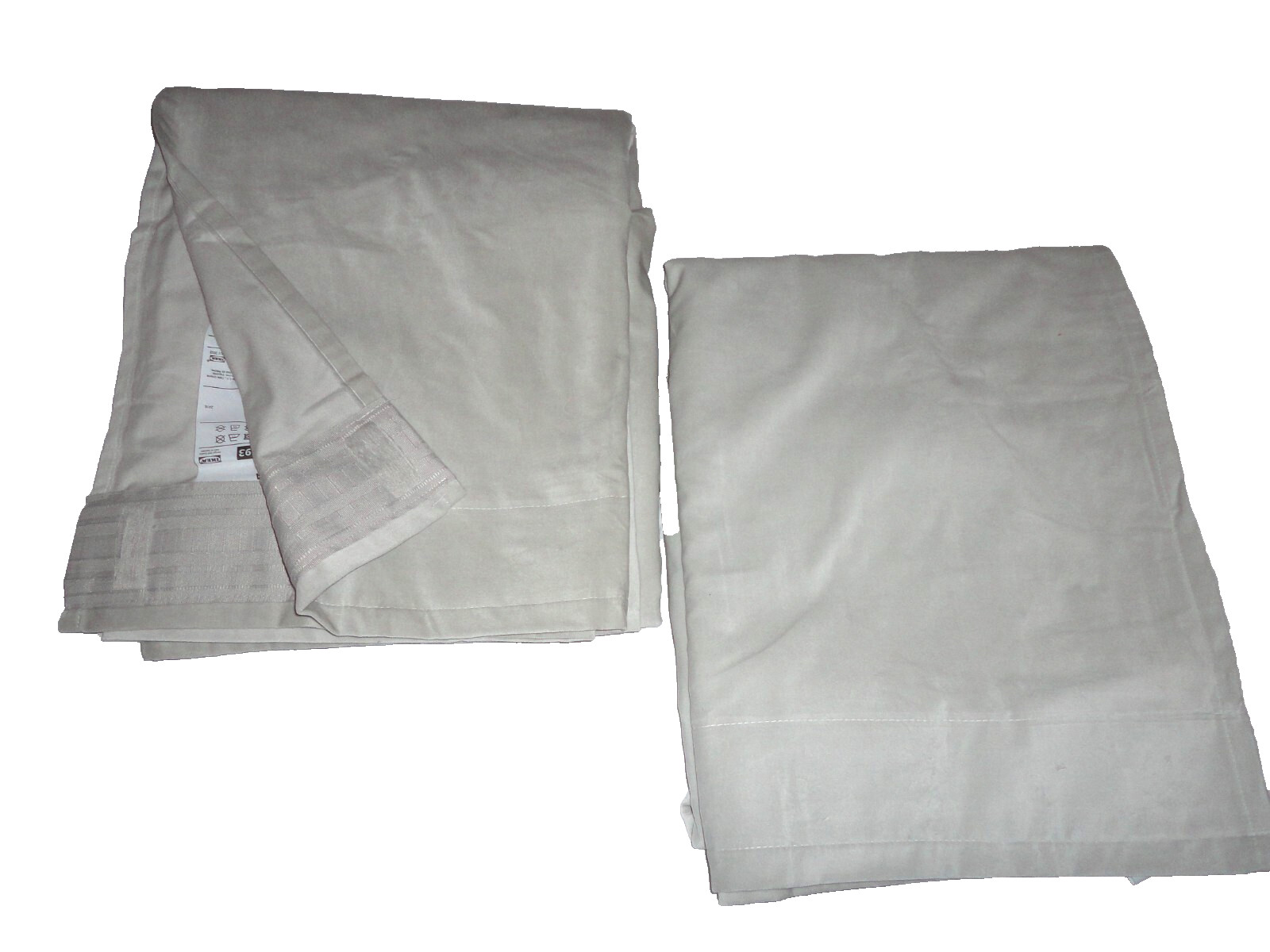 IKEA SANELA LIGHT GRAY MODERN VELVET (2) CURTAINS DRAPERY PANELS 55X98