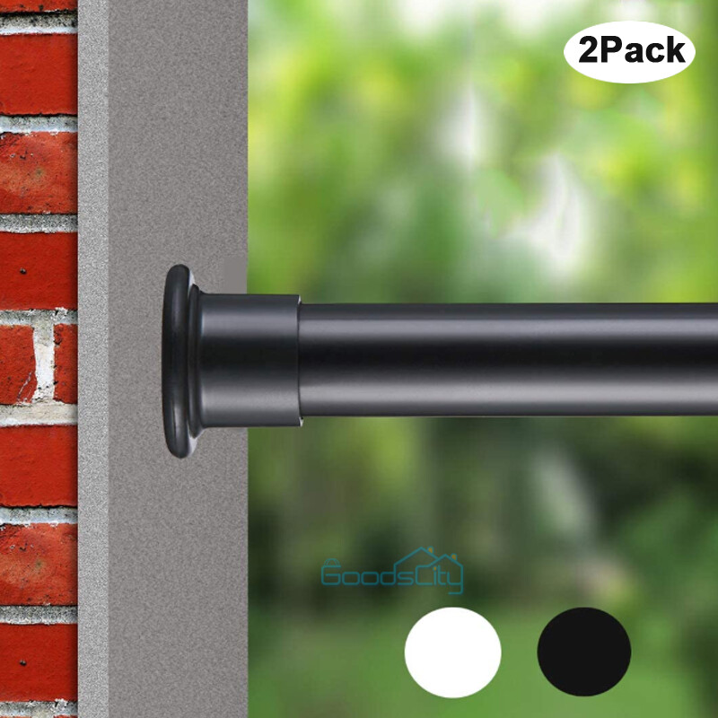 2PCS Heavy-Duty Steel Tension Curtain Rod Spring Load Shower Curtain Rod