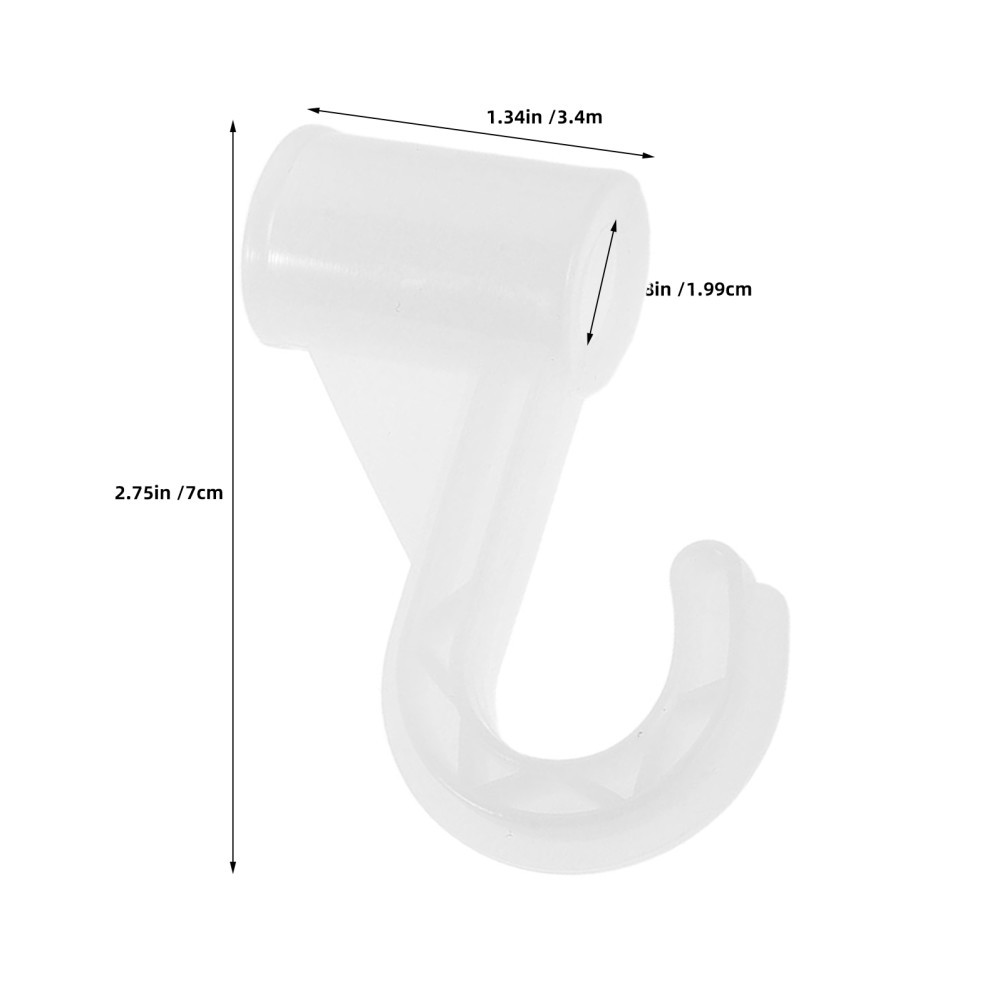 15Pcs Plastic Closet Hanging Rod Support Hooks White for Wardrobe Organization