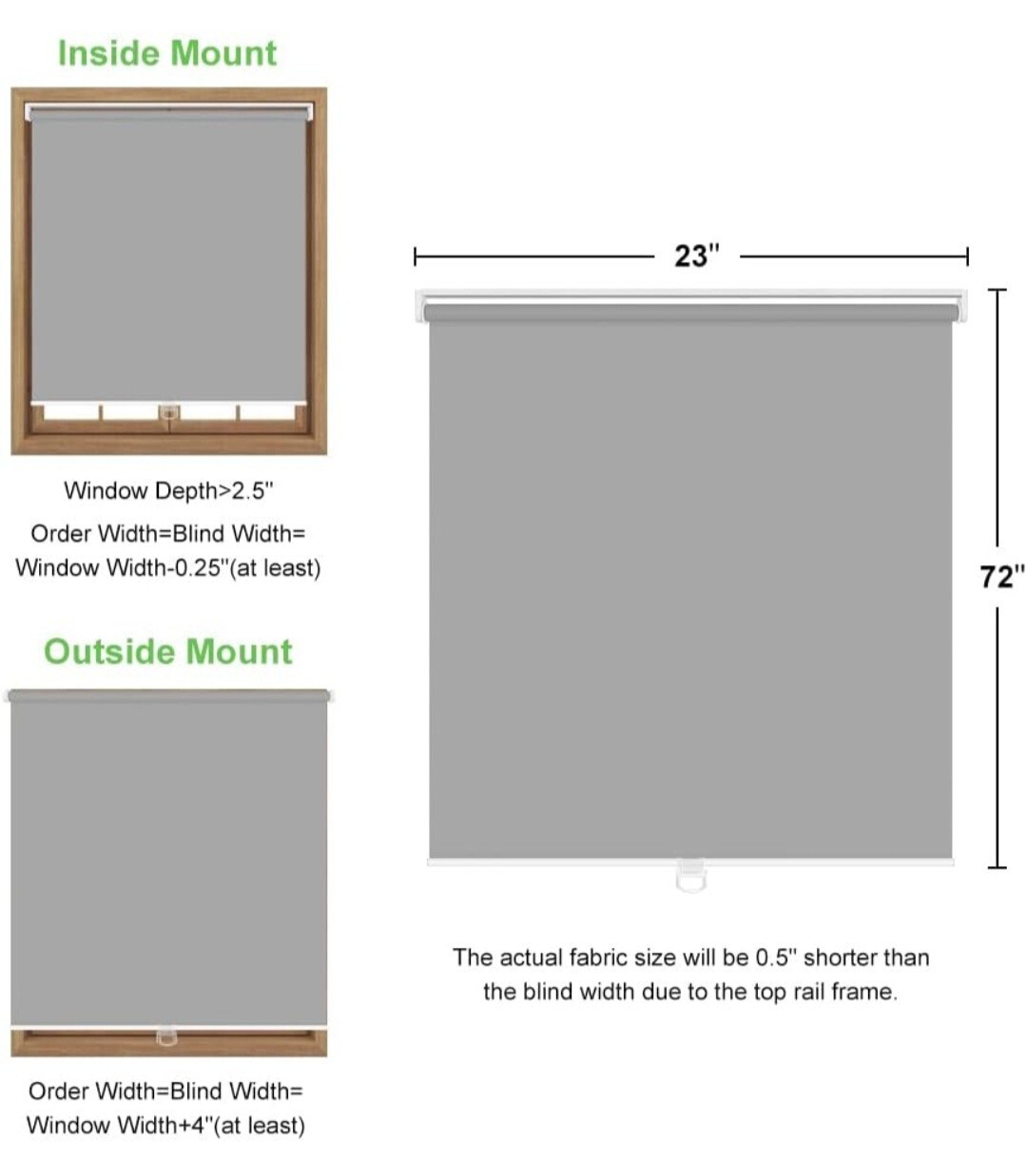 Kokorona Cordless Blackout Roller Shades for Windows Room Darkening Pull…