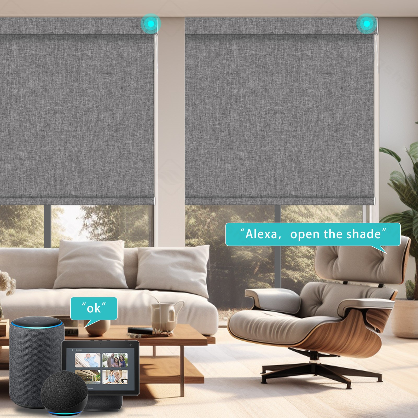 Changshade CUSTOM Smart Motorized Window Shades Remote Control Roller Blinds