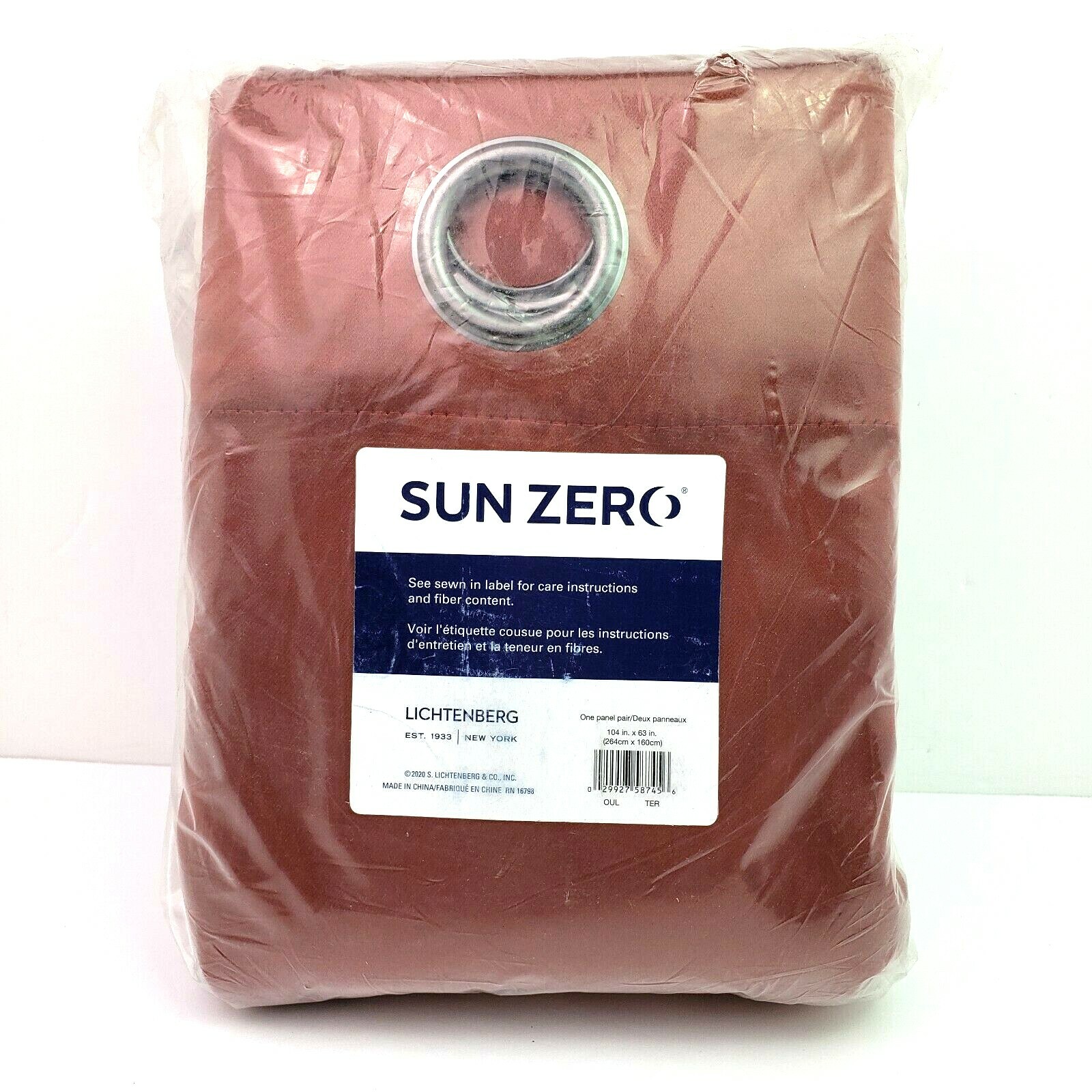 Sun Zero Lichtenberg Burnt Bronze Orange One Panel 104″ x 63″ Grommet Curtain
