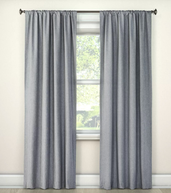 Heathered Thermal Room Darkening Curtain Panel Room Essentials 84″ x 42″