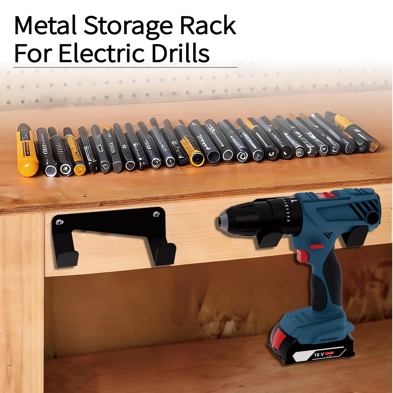 Drill Holder, Heavy Duty Steel Drill Dock Wall Mount, Universal Tool Organize…