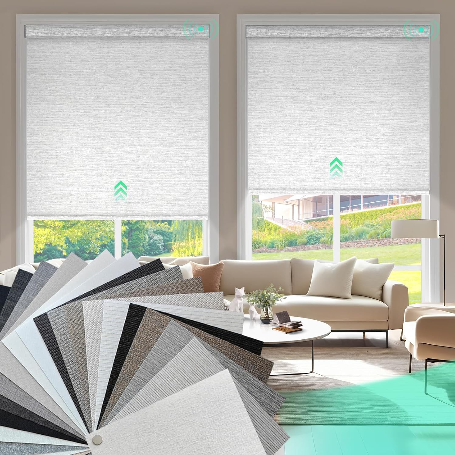 Motorized Blinds with Remote, Blackout Smart Blinds, Automatic Shades for