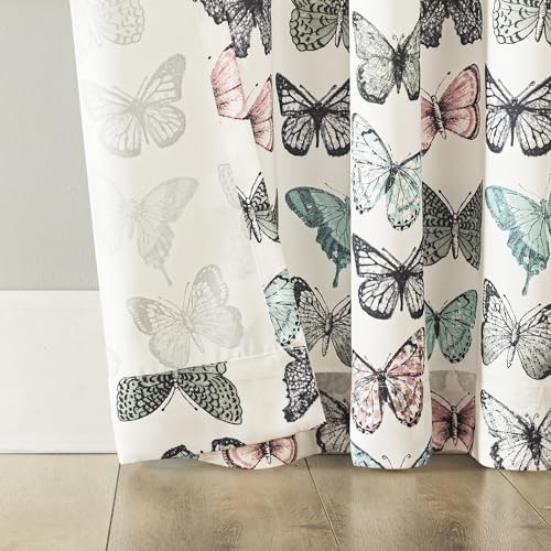 Marepesia Butterfly Print Energy Saving Rod 54″W x 63″L (Pack of 1) Blue