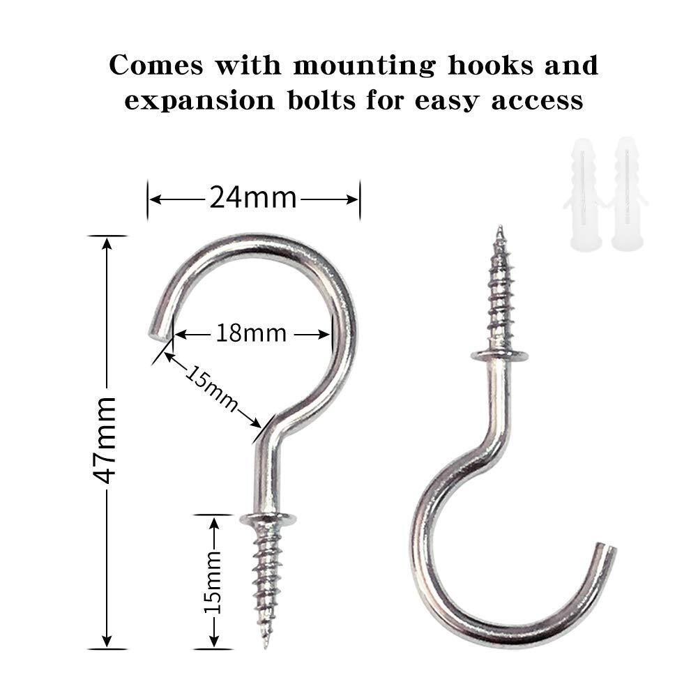 Curtain Ropes, Curtain Handmade Holdbacks with 2 Metal Screw Hooks White 2 Pack