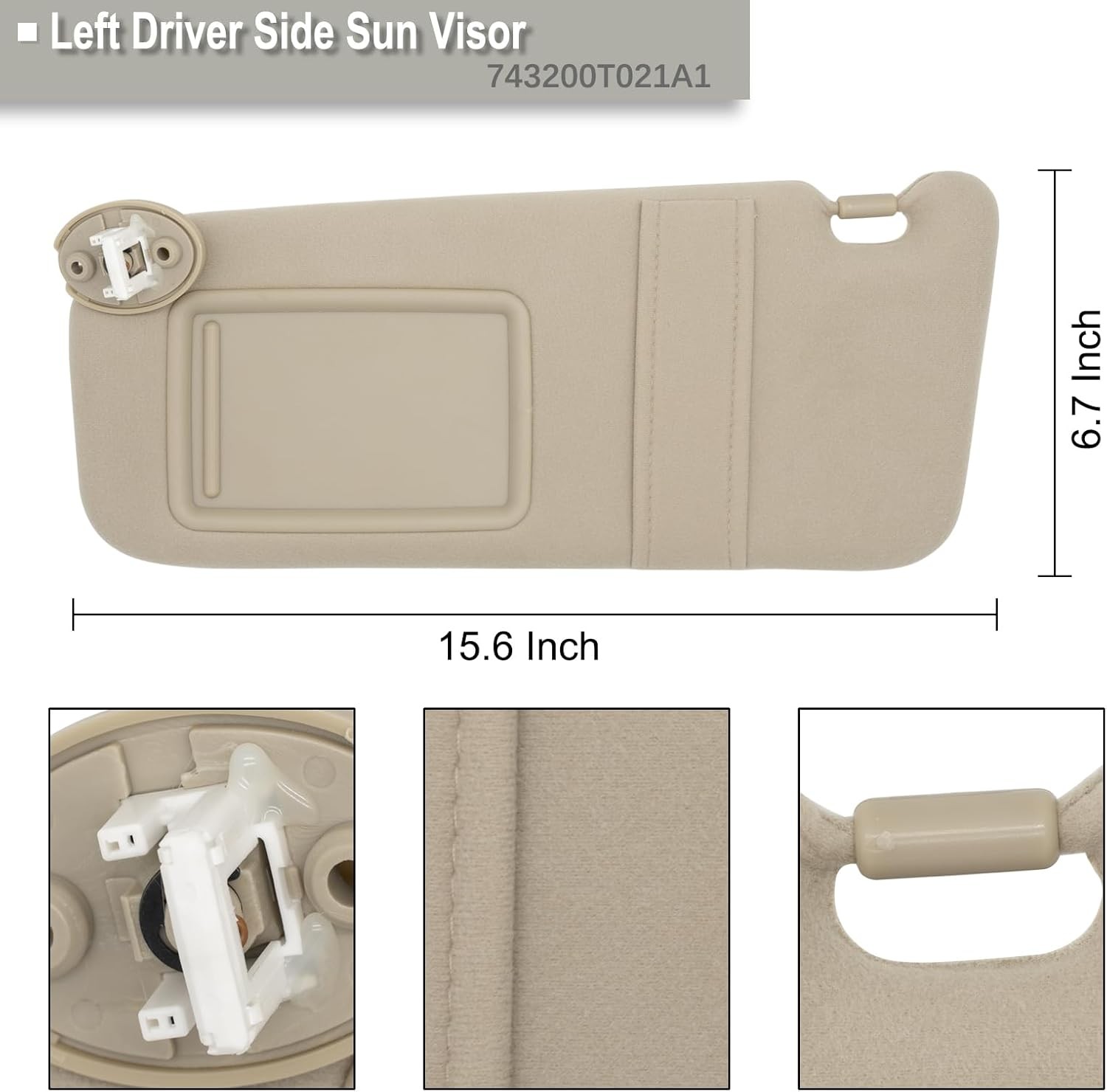 Driver Left Side Sun Visor Replacement Fits for Venza -Beige(Left Driver Side)