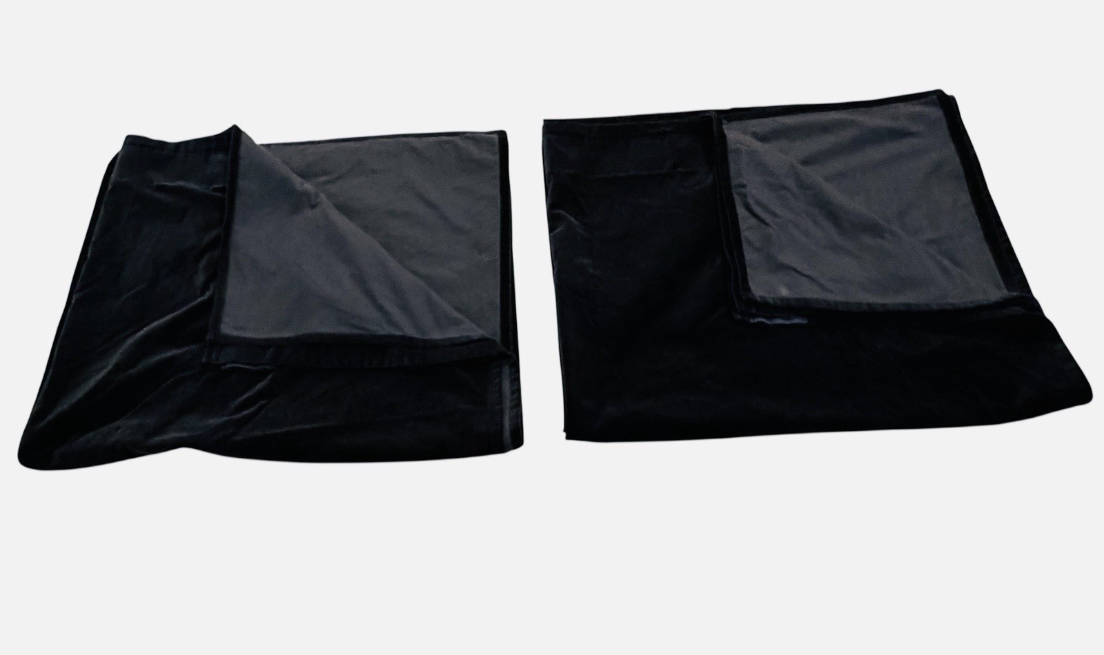 HTF Rare 2 Panels IKEA Sanela Curtain Panel 55″ x 98” Black Soft Velvet