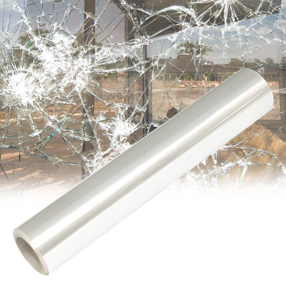 24in x 3.3ft Clear Security Window Film Self-Adhesive Glass Shatterproof 4 Mil