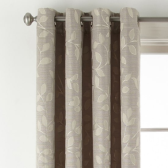 Linden Street Gwen Leaf Grommet Light Filtering Curtain Panel Gray 50 95