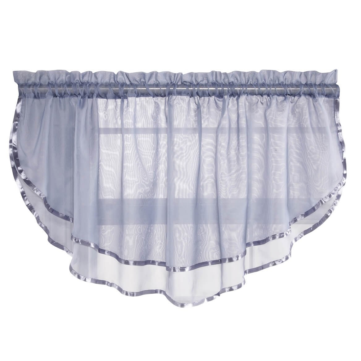 Stylemaster Elegance Sheer Voile, 60″ X 24″ | Ascot Valance, Smoke Blue