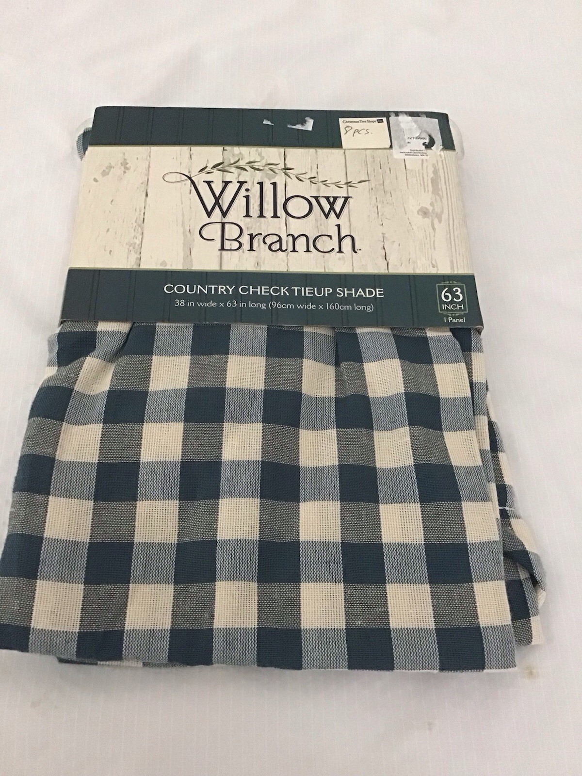 Willow Branch Tie-Up Window Shade Buffalo Check Country Farmhouse Check 38×63″