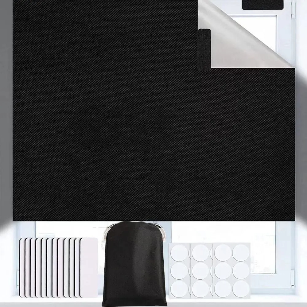 UV Block Adjustable Nursery Temporary Curtain Thermal Insulated Window Shade Bla