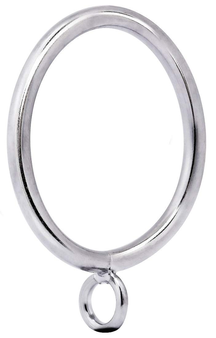 24 PCS Satin Nickel Metal Window Curtain Rings Eyelet Fit 1 1/4 In Rod 1.49 ID