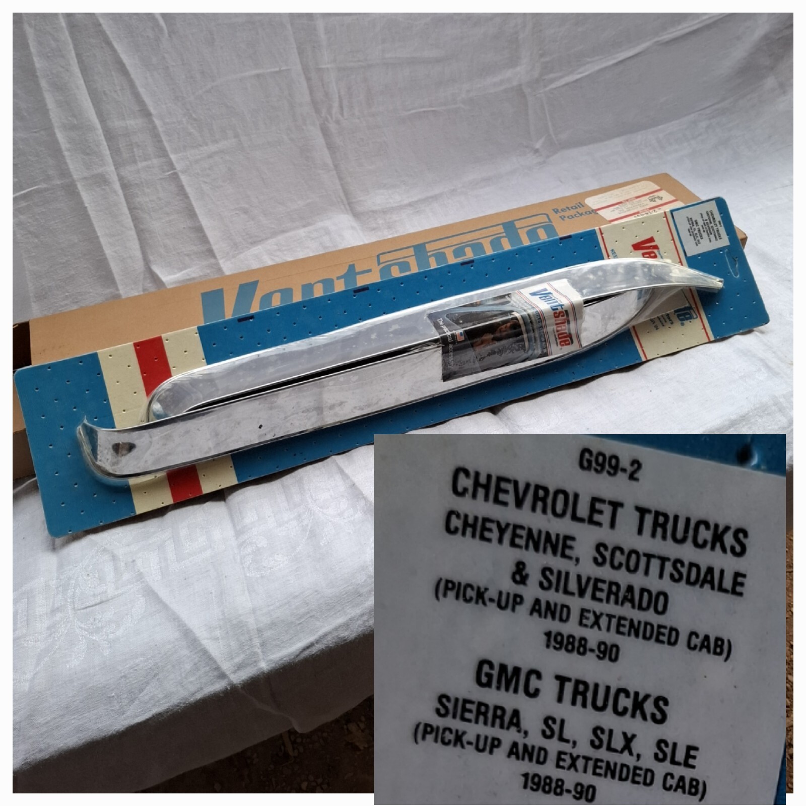 Vintage NOS G99-2 Chevrolet GMC TRUCKS 1988-90 Ventshade rain Deflectors