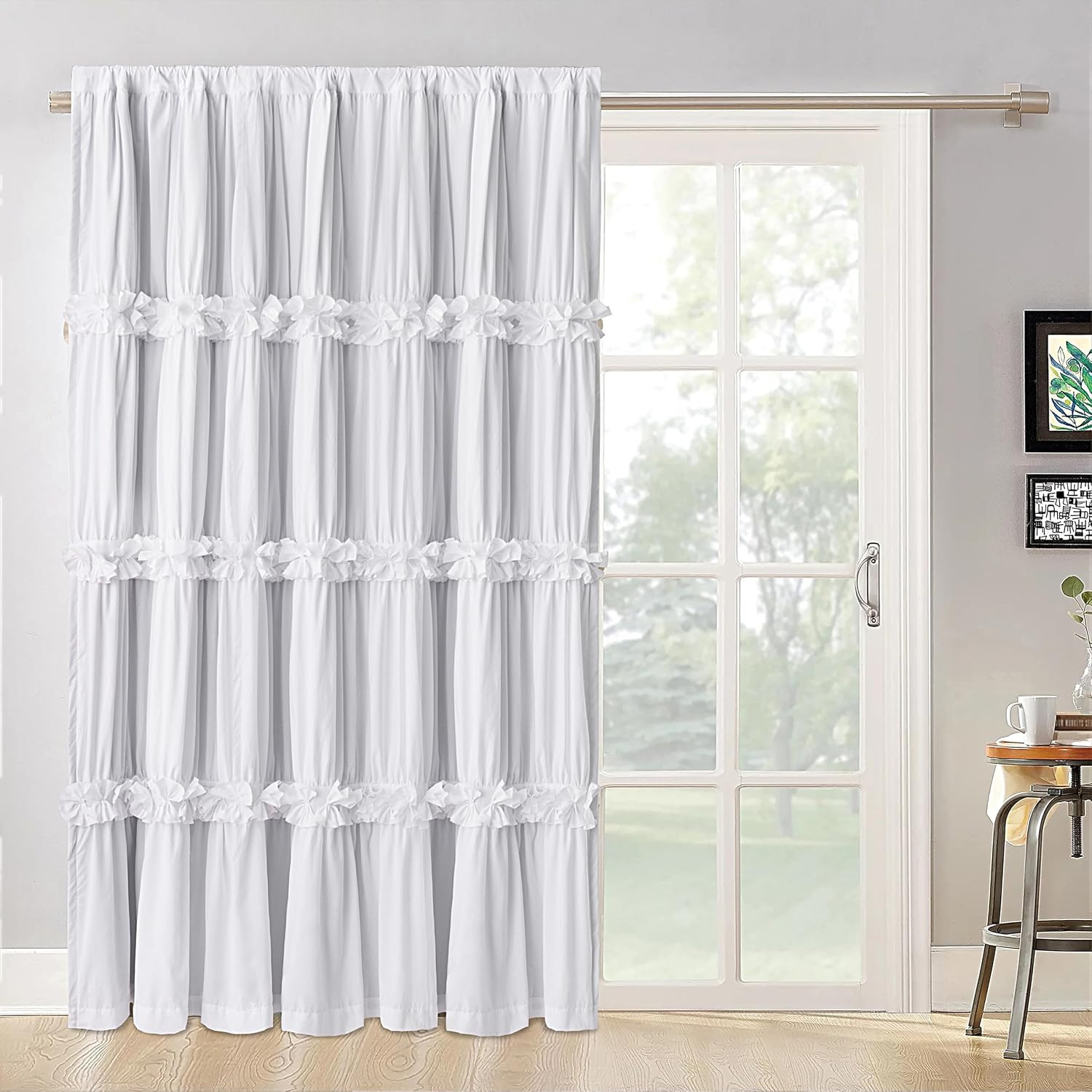 Thermal Insulated Blackout Window Curtains, 54″ W X 84″ L (Pair), Boho Ruched Wi