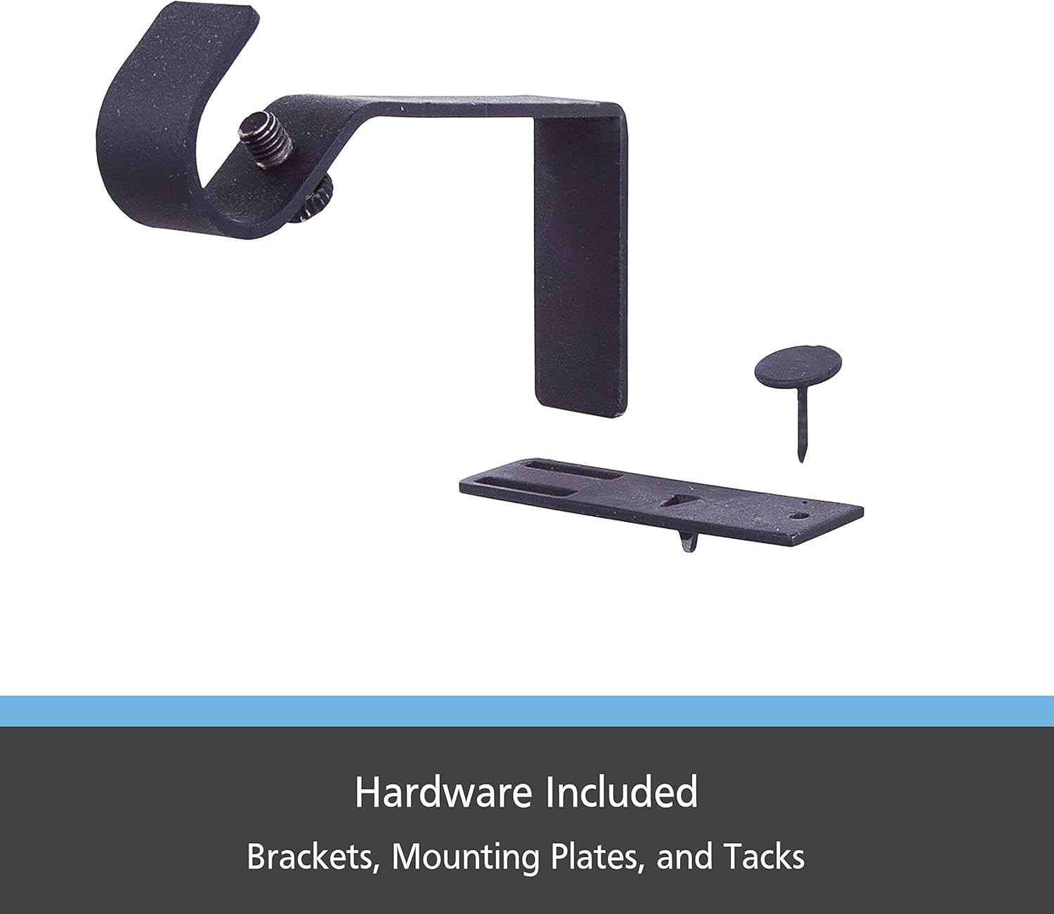 Sleek Fast Fit 5/8″ Curtain Rod Brackets – Easy Installation, Modern Look